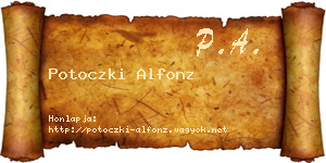 Potoczki Alfonz névjegykártya